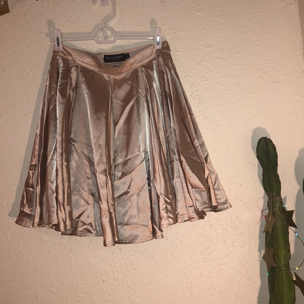American Apparel champagne silky skater skirt